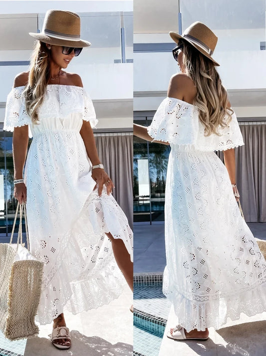 Bohemian Lace Tassel Maxi Dress