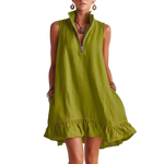 Boho Sleeveless V-Neck Mini Dress