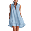 Boho Sleeveless V-Neck Mini Dress
