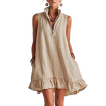 Boho Sleeveless V-Neck Mini Dress