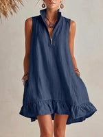 Boho Sleeveless V-Neck Mini Dress