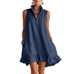 Boho Sleeveless V-Neck Mini Dress