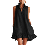 Boho Sleeveless V-Neck Mini Dress