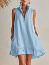 Boho Sleeveless V-Neck Mini Dress