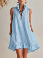 Boho Sleeveless V-Neck Mini Dress