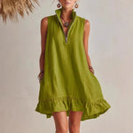 Boho Sleeveless V-Neck Mini Dress