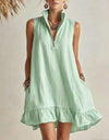 Boho Sleeveless V-Neck Mini Dress
