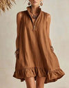 Boho Sleeveless V-Neck Mini Dress