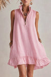 Boho Sleeveless V-Neck Mini Dress