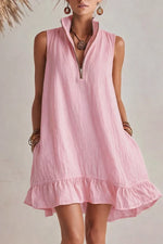 Boho Sleeveless V-Neck Mini Dress