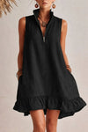 Boho Sleeveless V-Neck Mini Dress
