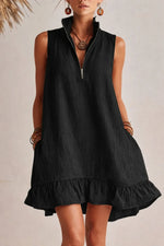 Boho Sleeveless V-Neck Mini Dress