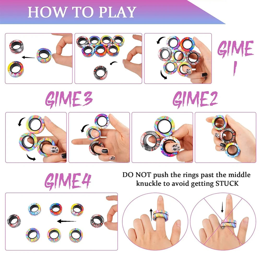 Magnetic Fidget Spinner Ring Set