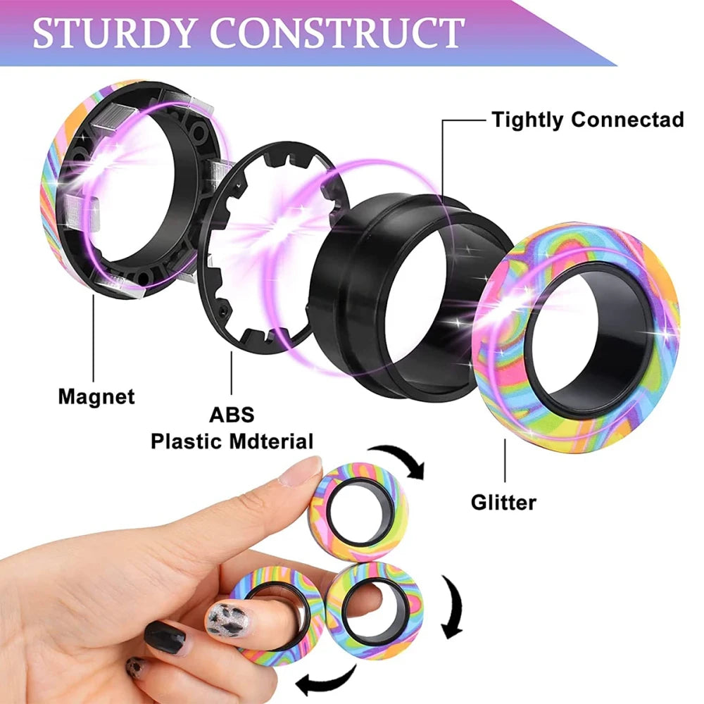 Magnetic Fidget Spinner Ring Set