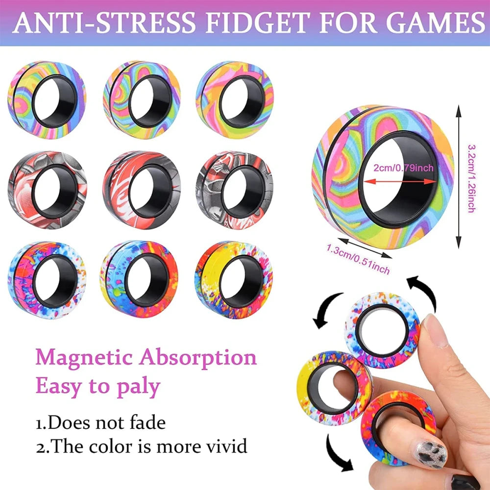 Magnetic Fidget Spinner Ring Set