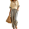 Striped Short-Sleeve Trouser Set