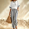 Striped Short-Sleeve Trouser Set