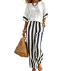 Striped Short-Sleeve Trouser Set