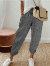 Striped Drawstring Casual Pants