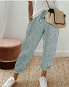 Striped Drawstring Casual Pants