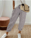 Striped Drawstring Casual Pants