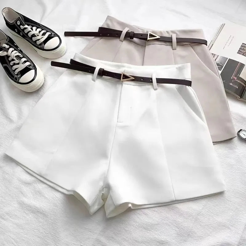 Chic A-Line Belted Women's Shorts